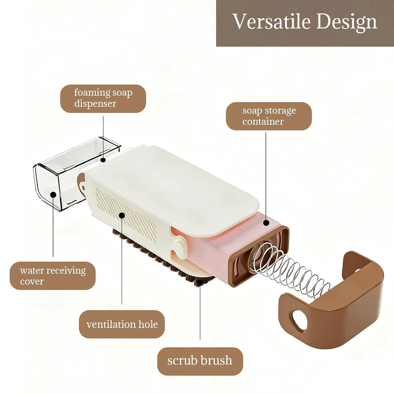 2 in 1 Cloth Washing Brush Foaming Soap Box with Roller Scrub - Image 4