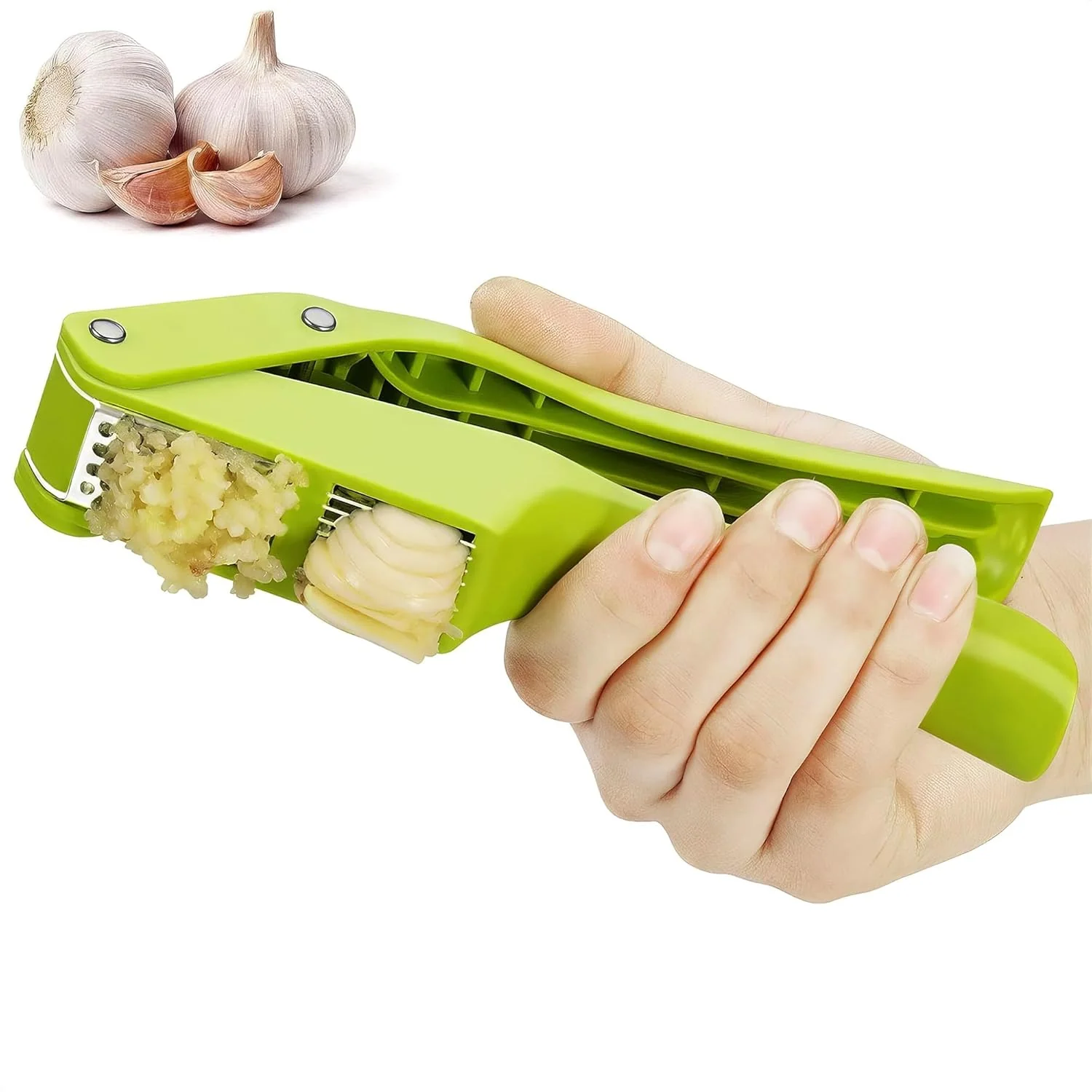 2 in 1 Garlic Press Stainless Steel Garlic Mincer Chopper - Image 5