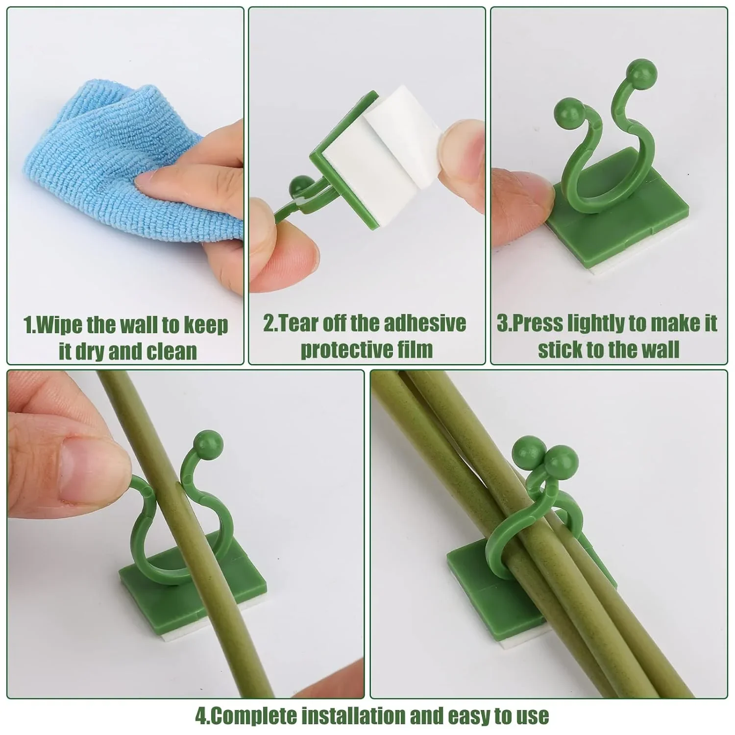 [60 Clips Set] Plant Climbing Self Adhesive Wall Clips. - Image 4