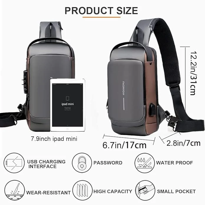 AeroGuard Slim Waterproof Anti-Theft Crossbody Sling Bag - Image 2