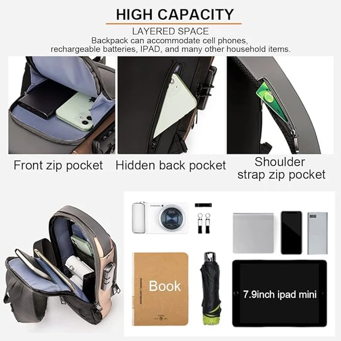 AeroGuard Slim Waterproof Anti-Theft Crossbody Sling Bag - Image 3