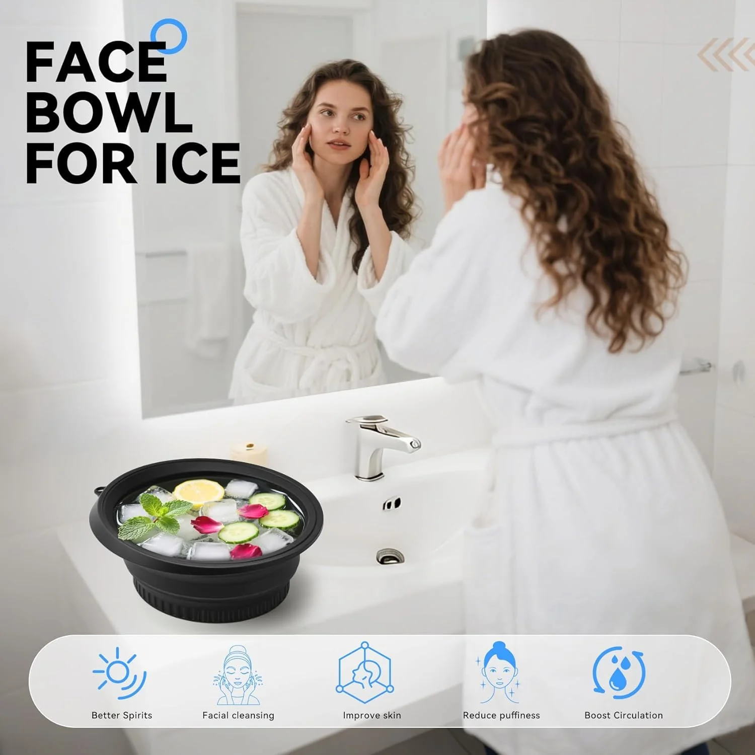 Collapsible Silicone Facial Ice Bowl - Image 3