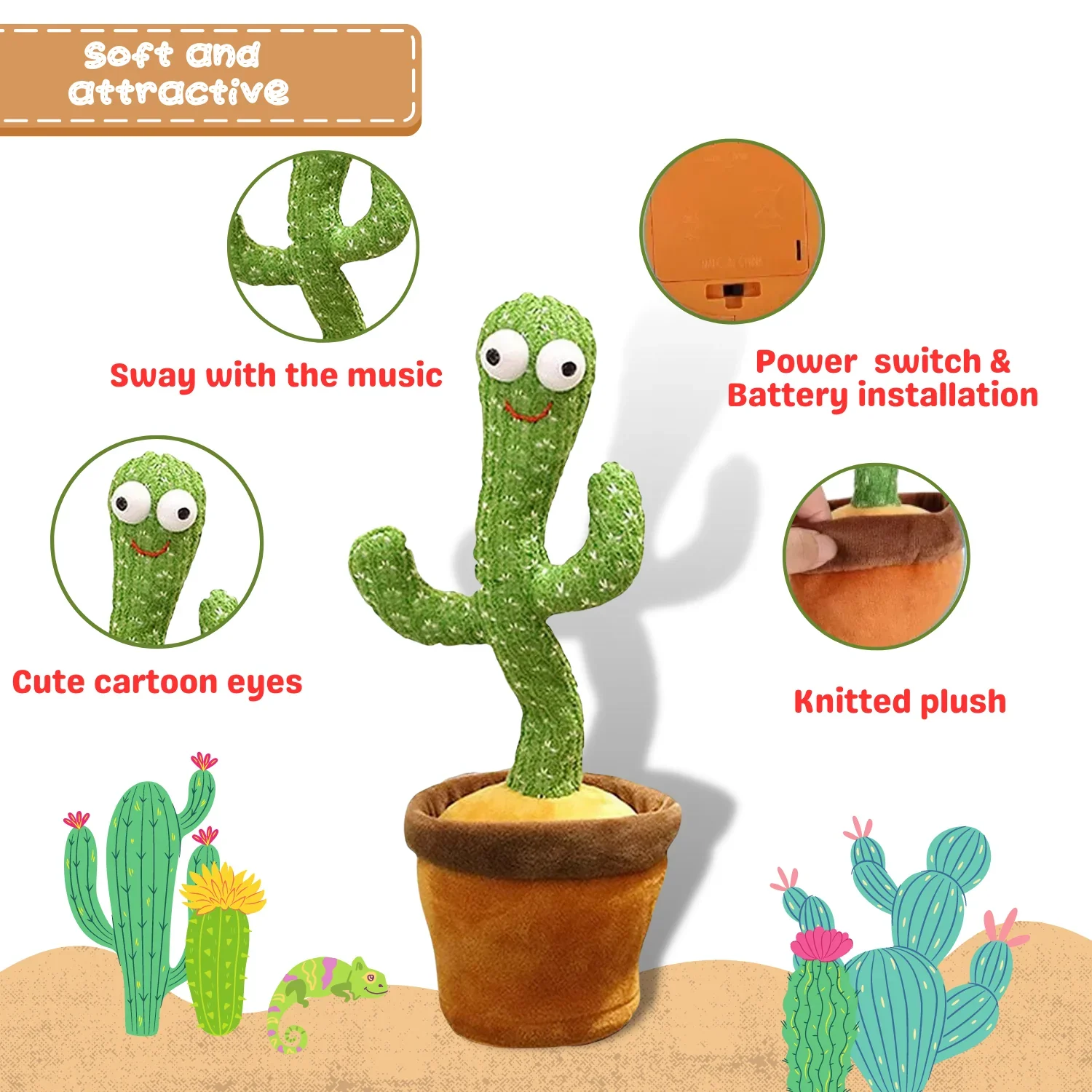 Dancing & Talking Cactus Toy - Image 2