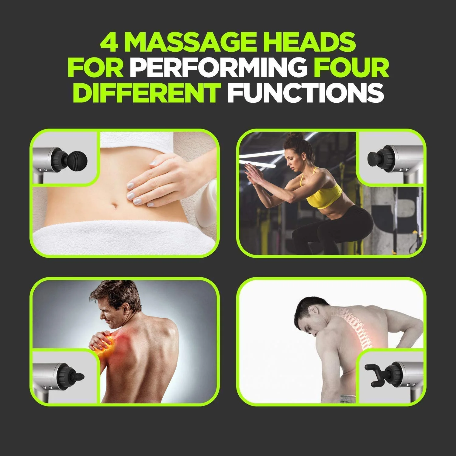 Gun Massager, 6 Speeds Cordless Handheld - Image 4