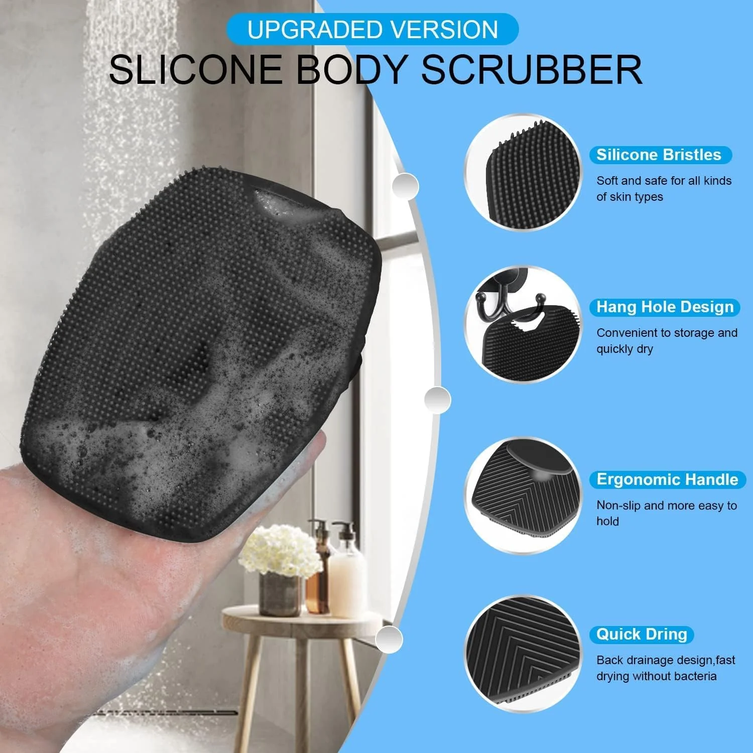 Neoskin™ Ultra-Hygienic Silicone Body Brush – 𝐁𝐮𝐲 𝟏 𝐆𝐞𝐭 𝟏 𝐅𝐫𝐞𝐞 | Bestselling Bath Essentiall. - Image 4