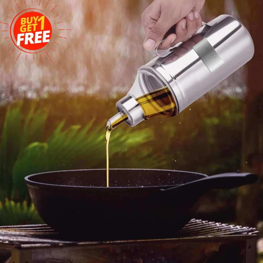 Stainless Steel OIL DISPENSER Set 1000 ML (BUY 1 GET 1 FREE)