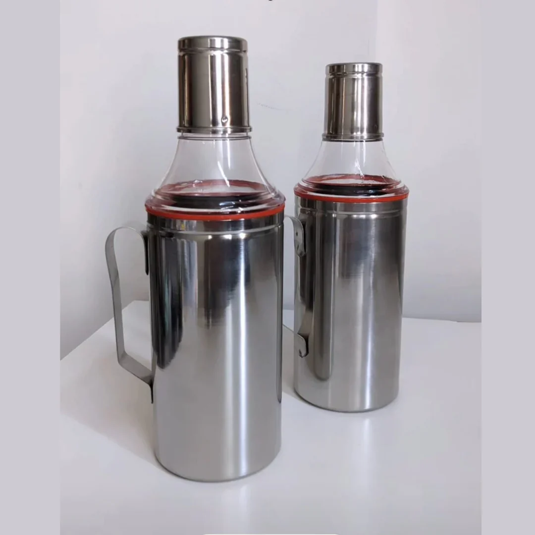 Stainless Steel OIL DISPENSER Set 1000 ML (BUY 1 GET 1 FREE) - Image 2