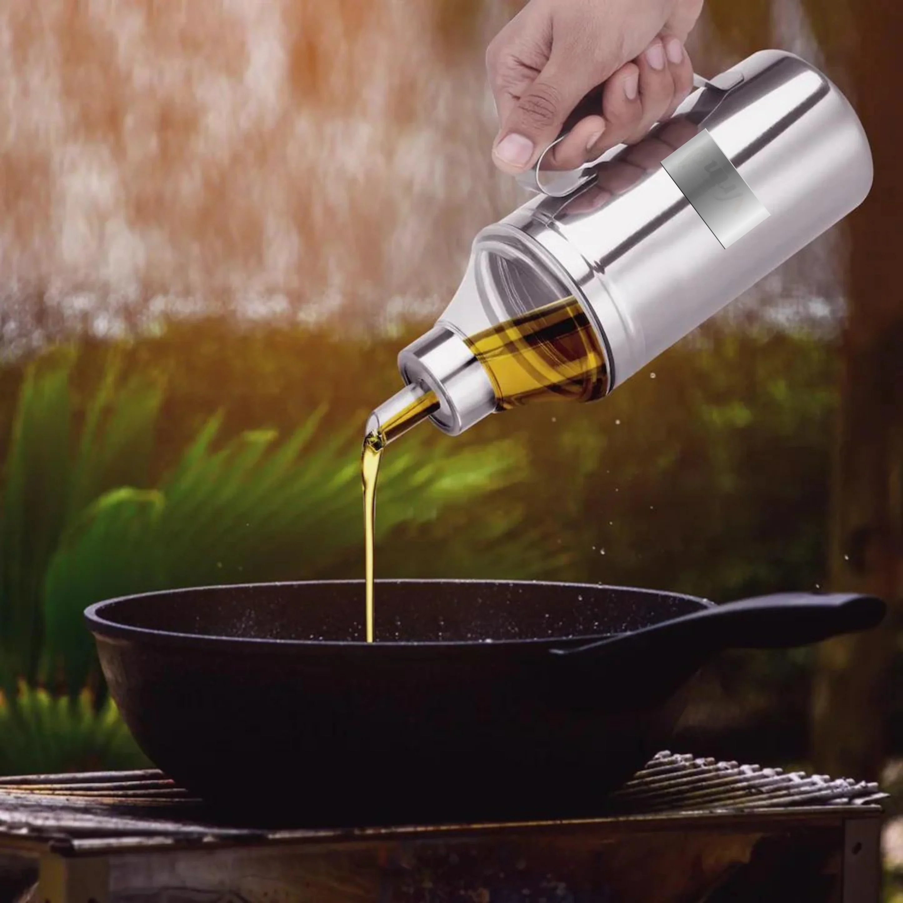 Stainless Steel OIL DISPENSER Set 1000 ML (BUY 1 GET 1 FREE) - Image 8